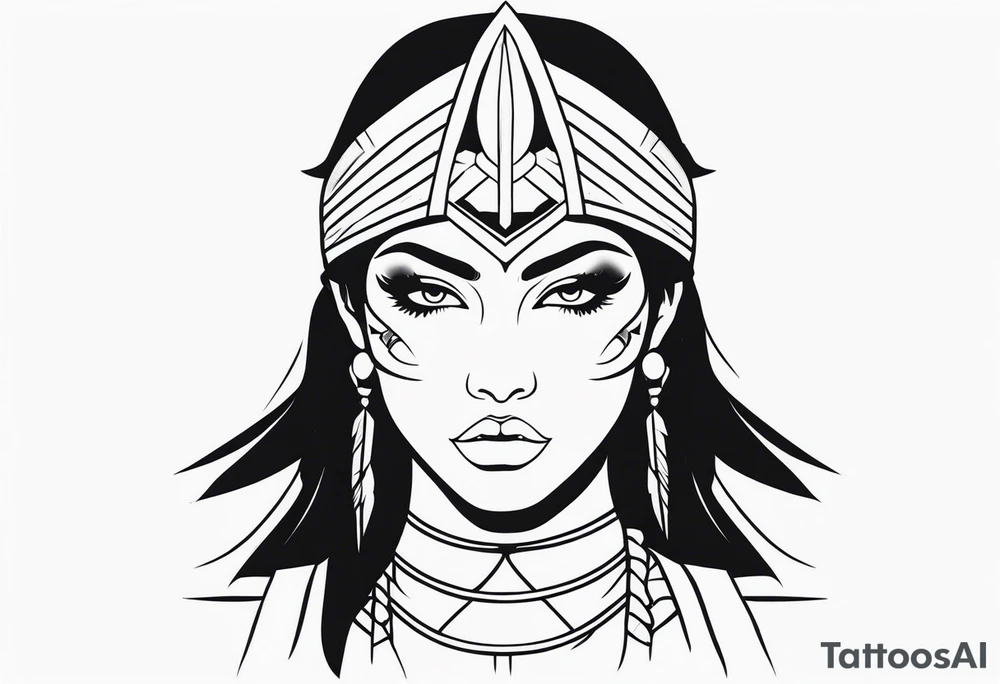 Woman warrior tattoo idea