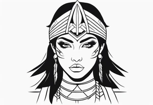 Woman warrior tattoo idea