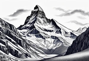 Skier matterhorn tattoo idea