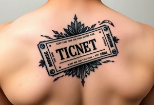 Ticket design with a getting money aura and a chosen money theme tattoo idea