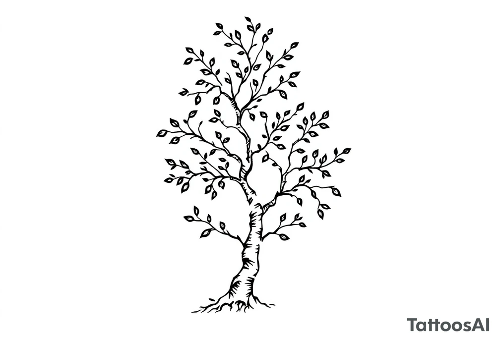 small birch tree tattoo idea