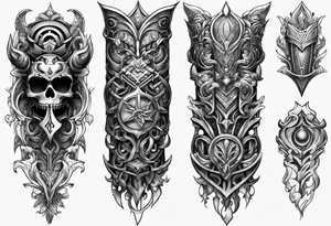 shin sleeve armor tattoo idea