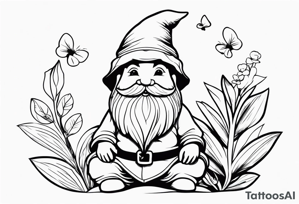 Charming Garden Gnome tattoo idea