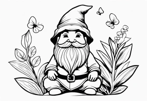 Charming Garden Gnome tattoo idea