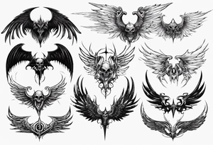 evil dark wings tattoo idea