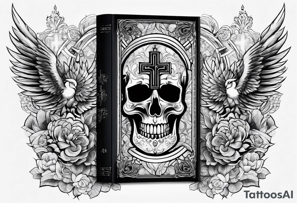 Religious holy books tattoo idea