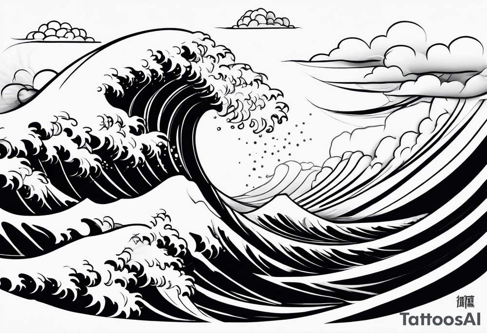 Japanese background waves or sky tattoo idea