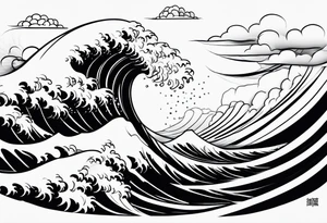 Japanese background waves or sky tattoo idea
