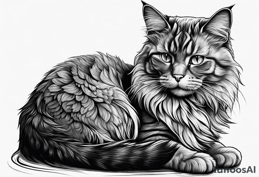 cat with a cat on tattoo idea