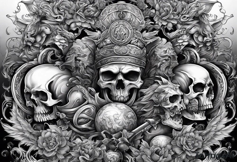 Hell fighting heaven tattoo idea