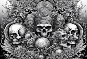 Hell fighting heaven tattoo idea
