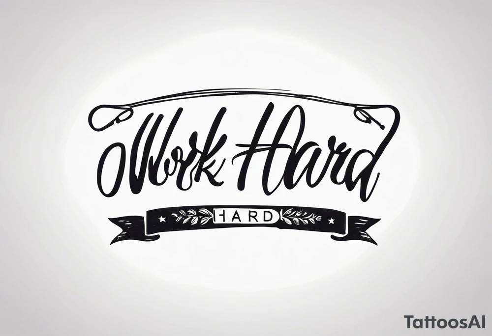 I want a painting style tattoo with the words "work hard" and "play hard". tattoo idea