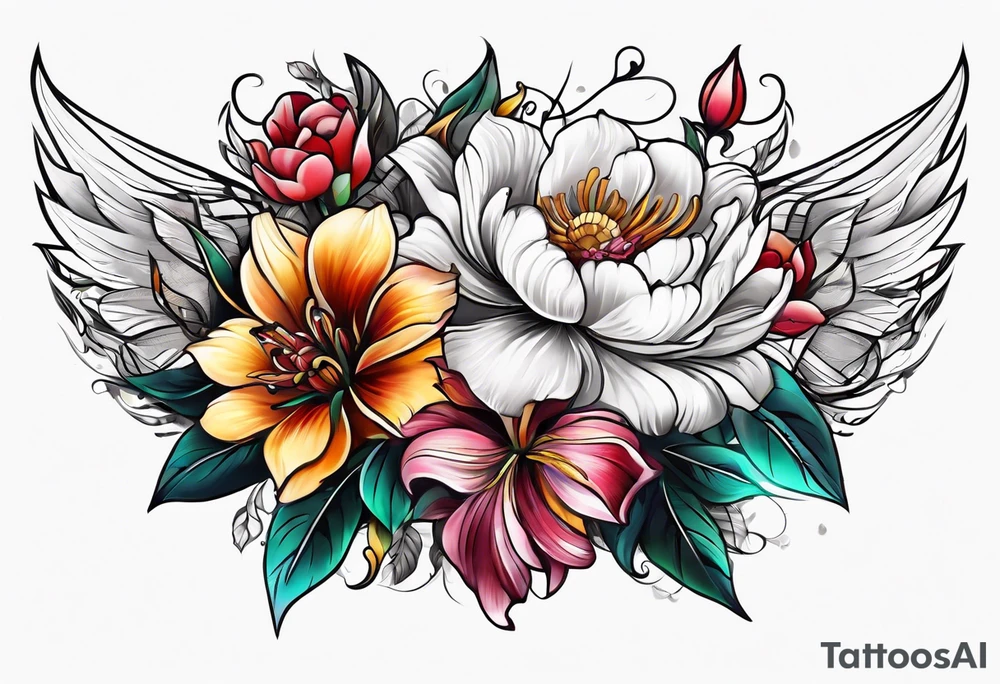 Flower chest piece tattoo idea