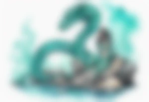 A sea serpent woman hybrid covered in turquois scales sitting on rocks by the ocean tattoo idea
