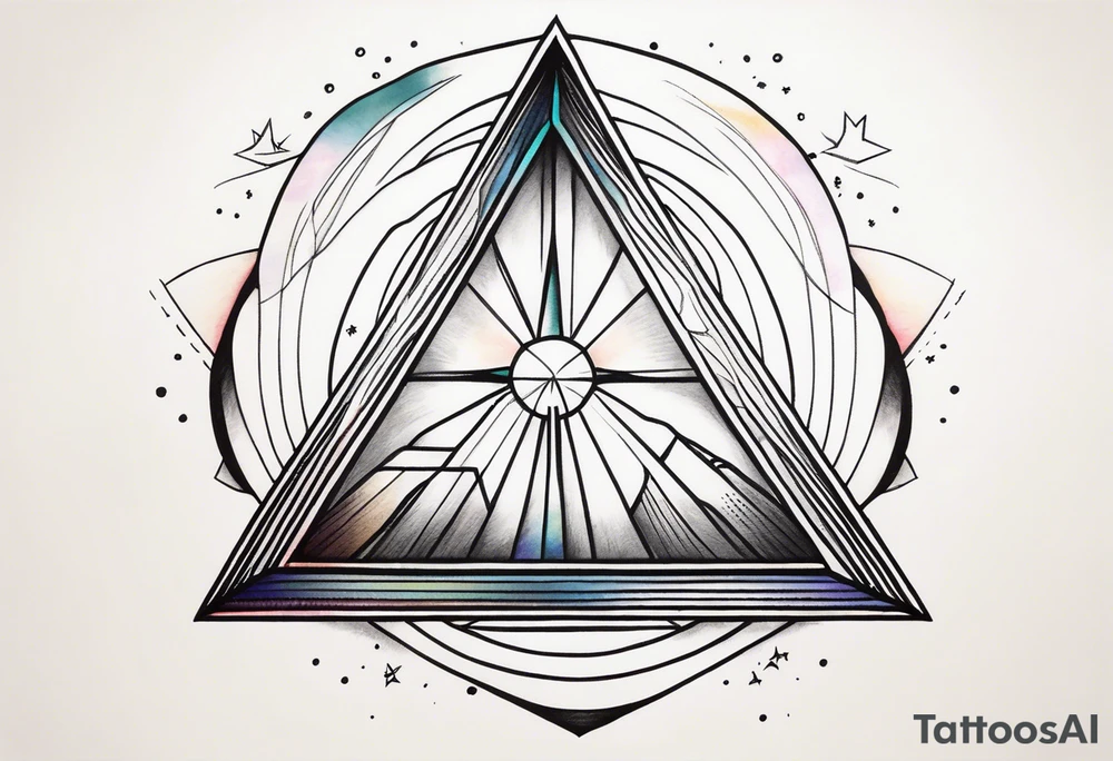 prism dispersing light into spiritual rays tattoo idea