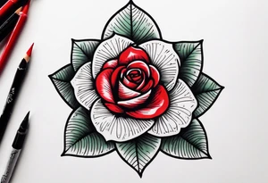 red rose, Mexican hat tattoo idea