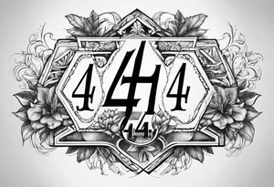 Draw me a tattoo with the numbers 444 tattoo idea