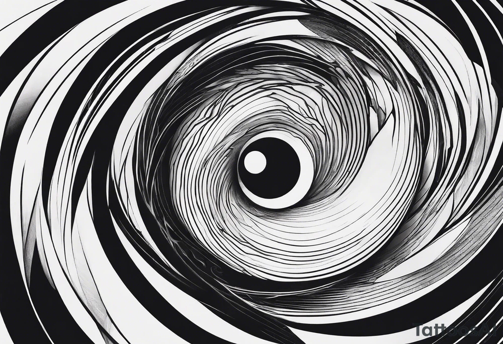 a spiraling black hole tattoo idea