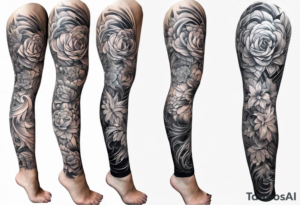 Full leg sleeve tattoo idea