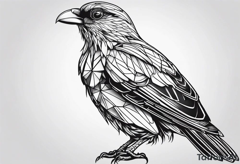 pássaro corvo pousando tattoo idea