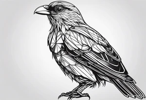 pássaro corvo pousando tattoo idea