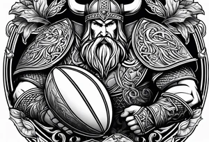 Rugby ball viking tattoo idea