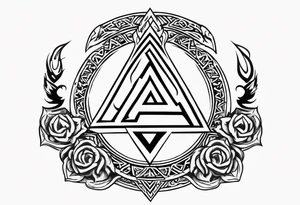 Valhalla fire
Sword shield valknut  axe tattoo idea