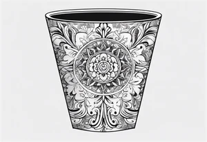 20 oz cup Christmas motif with a blank spot to engrave a name in the middle tattoo idea