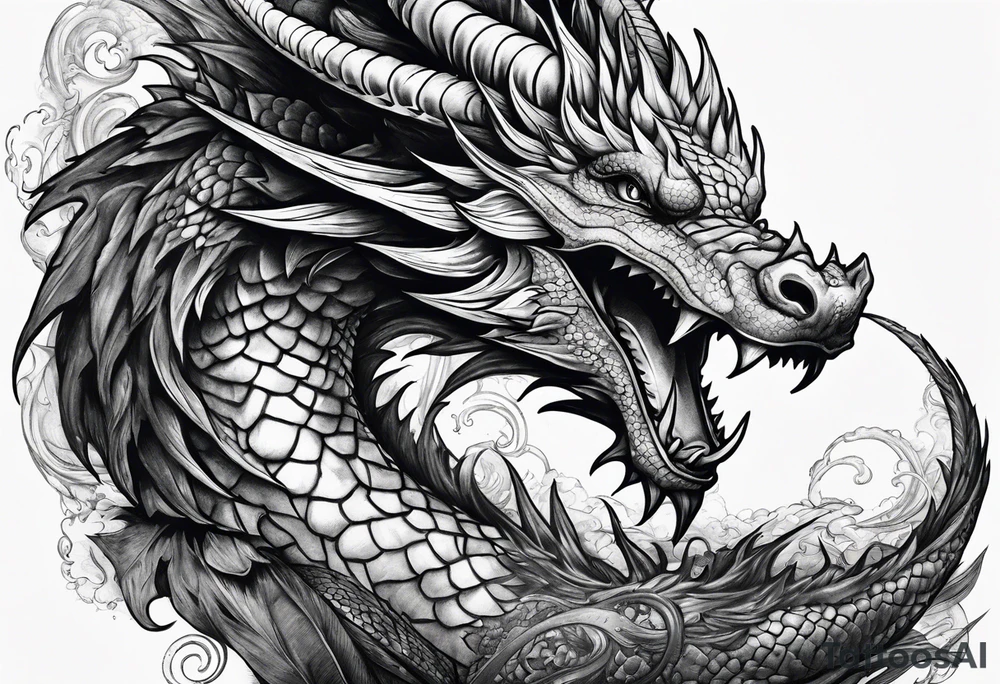 roaring dragons tattoo idea