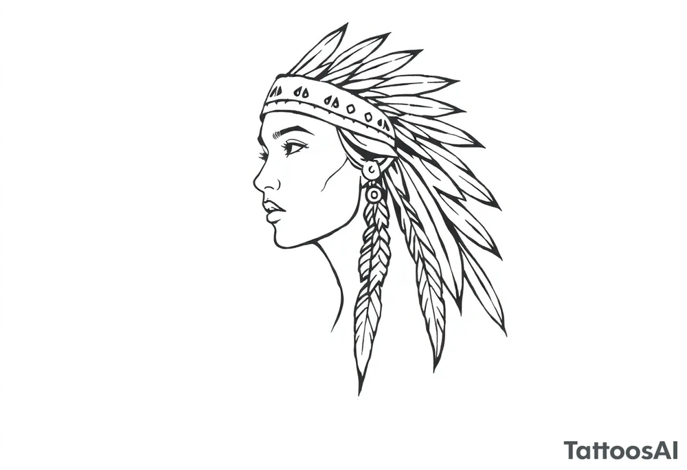 Native American female tattoo idea