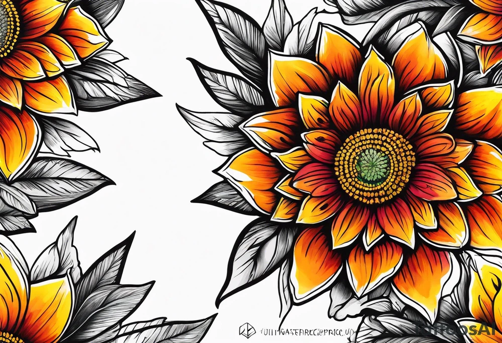 Indian blanket flower arrows tattoo idea
