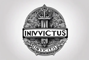 The word INVICTUS in all caps. tattoo idea
