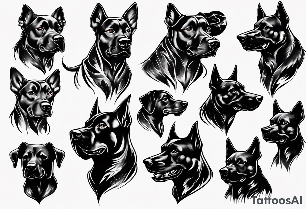 black dog tattoo idea