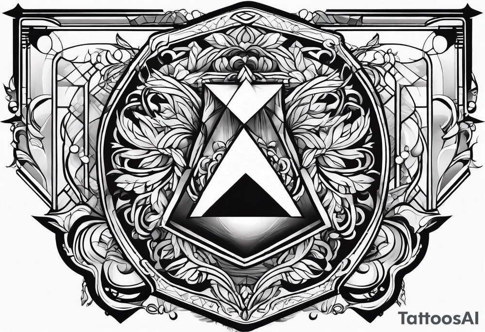 free masonry symbol , rectangle tattoo idea