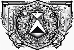 free masonry symbol , rectangle tattoo idea