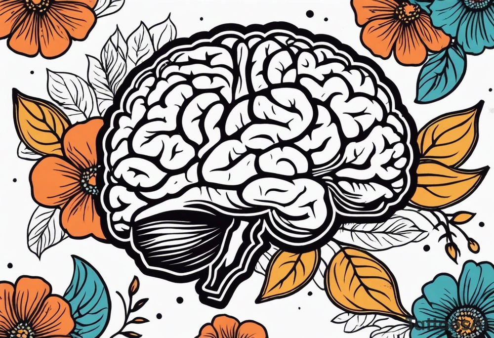 human brain
old school vintage simple traditional design surrounded by vintage flowers


bold color simple tattoo idea