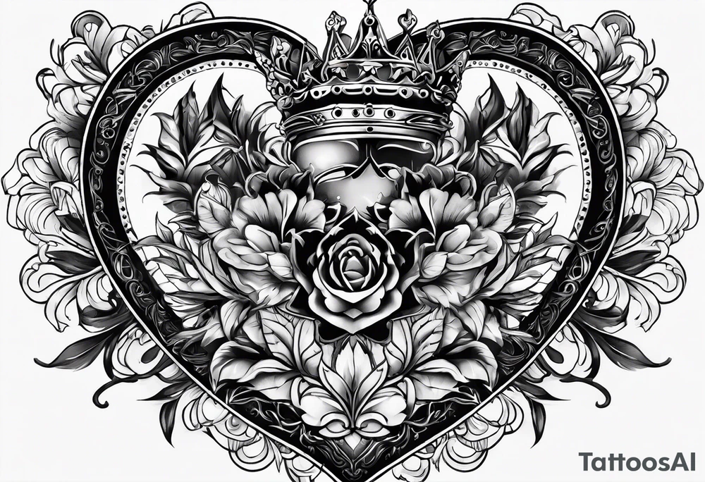 Corona de rey puesta en un corazón
Esqueletos pairaras y hadas tattoo idea