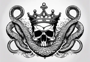 crown transforming into snakes tattoo idea
