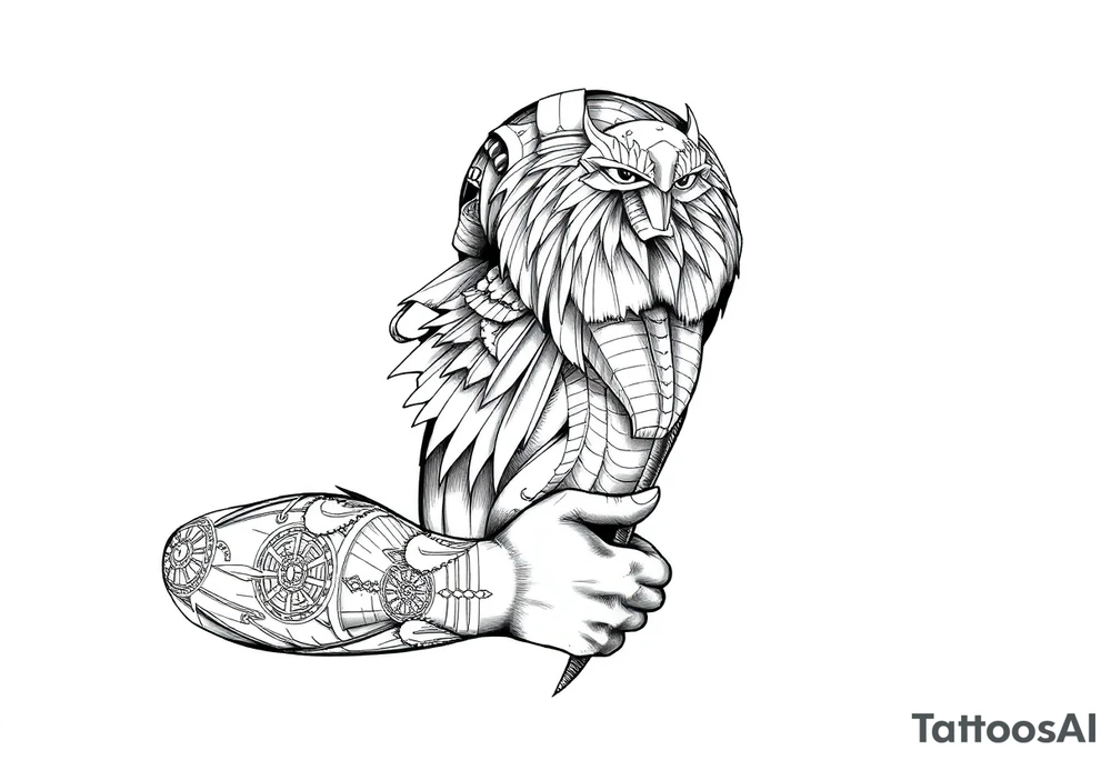 Egyptian theme . Add more elements. I have Egyptian symbols also so I want to connect them tattoo idea