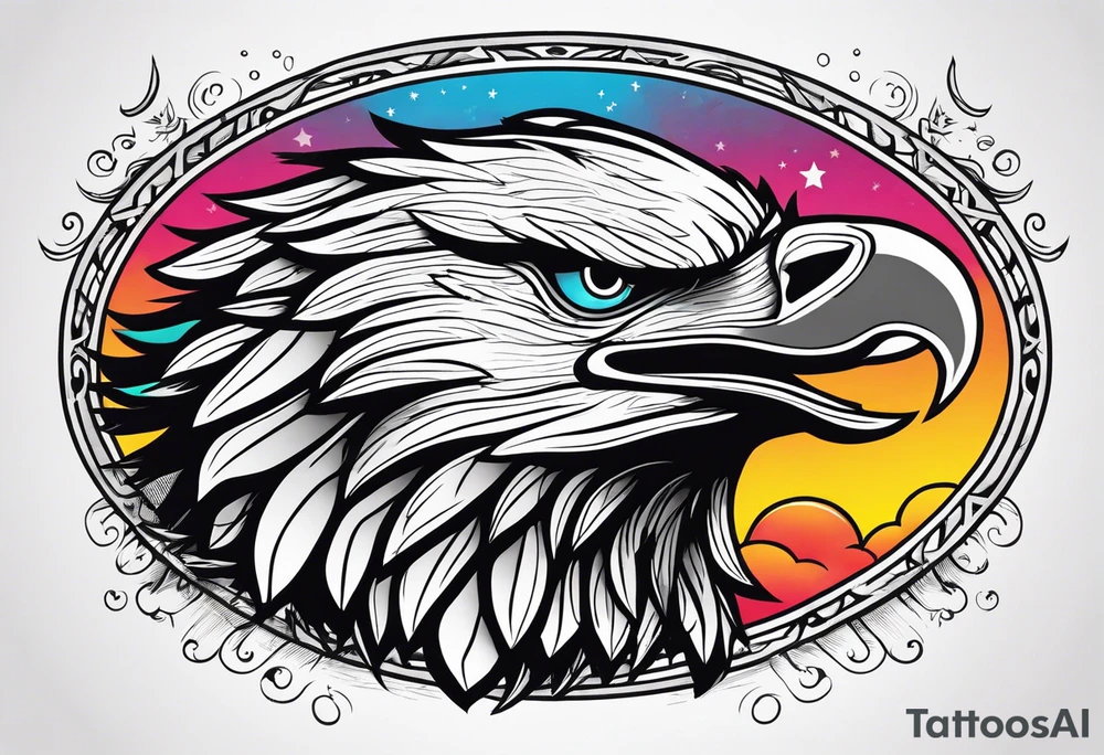 be a wolf at graund and be a eagle at sky at the same time tattoo idea