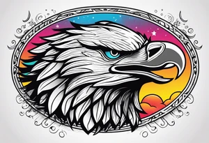 be a wolf at graund and be a eagle at sky at the same time tattoo idea