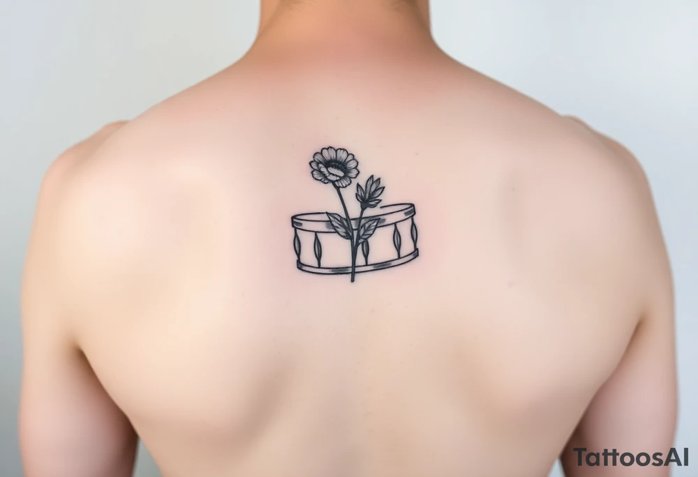 Snare drum with flower tattoo idea