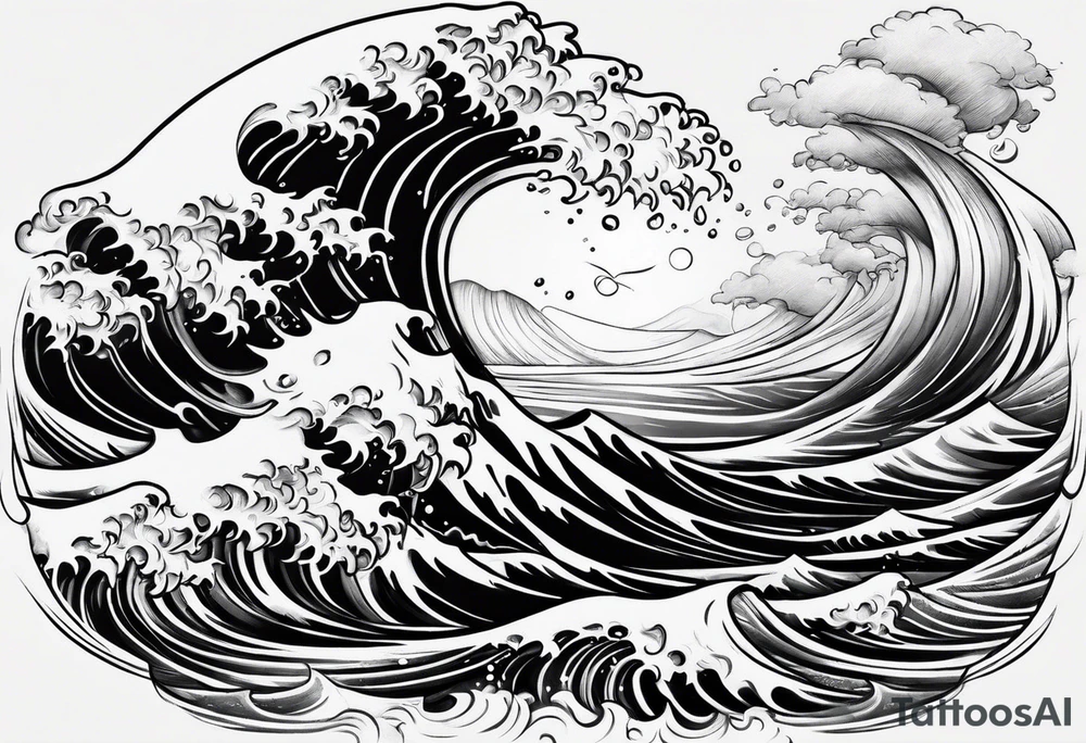 Sea Dropping from the horizon tattoo idea