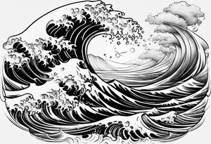 Sea Dropping from the horizon tattoo idea