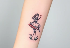 Alice in wonderland sitting on the mushroom with the hookah tattoo idea