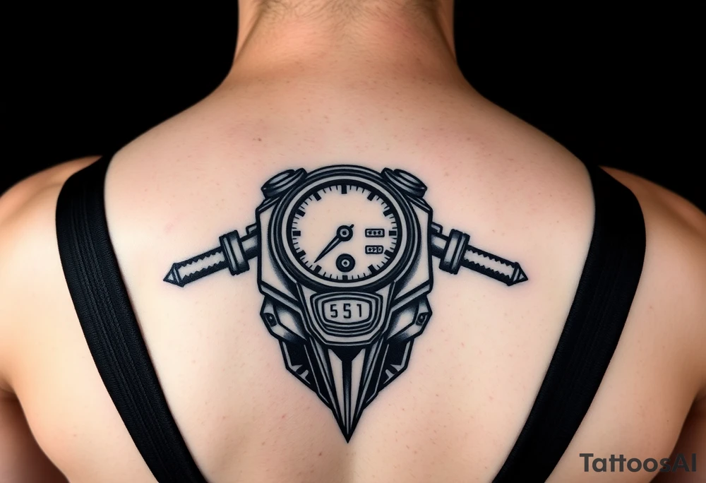 Moto avec un compteur de vitesse tattoo idea
