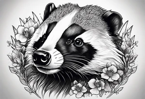 Powerful badger tattoo idea