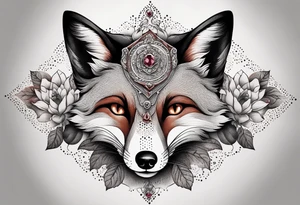 Fox with a honeybee and a ruby tattoo idea