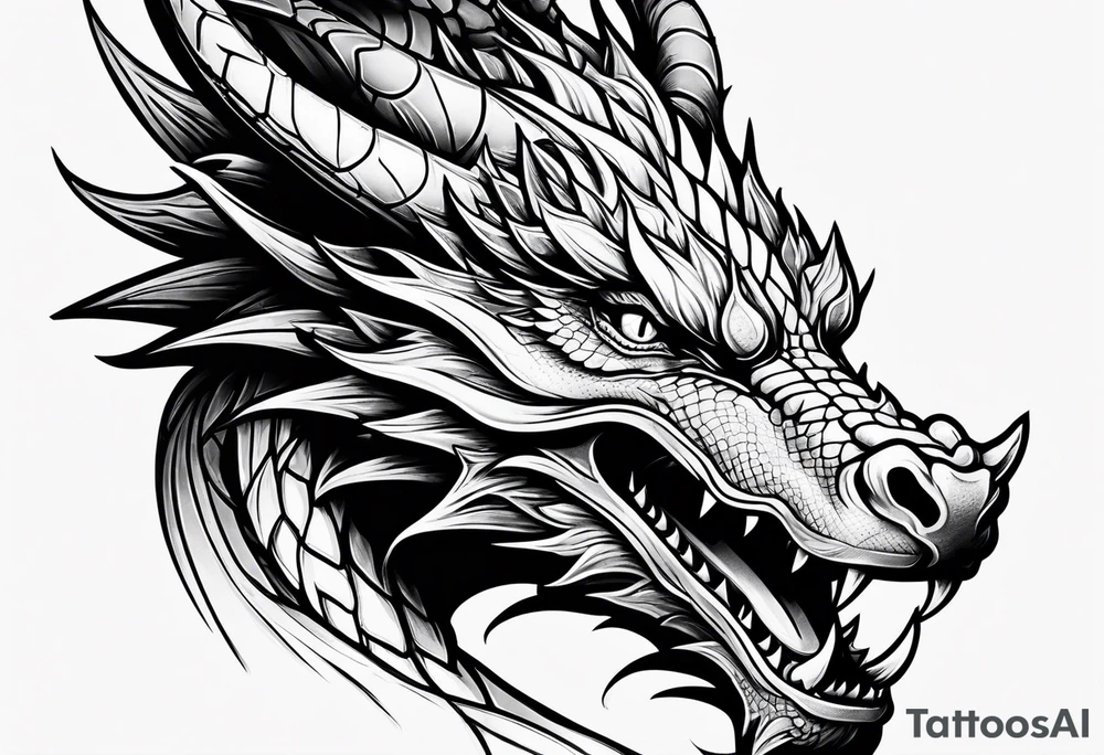 dragon face tattoo idea