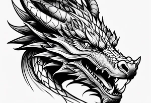 dragon face tattoo idea